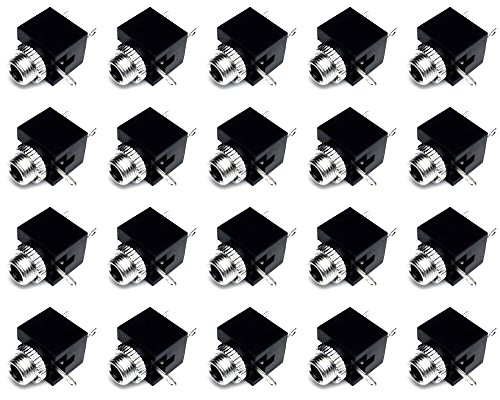 CESS 3.5mm Mono TS Plug Jack Socket Adapter Cables Connectors (LW) (20 Pack)