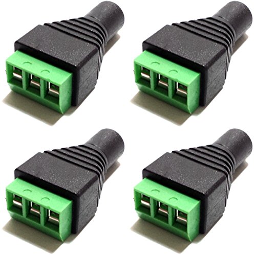 CESS 3.5mm Stereo Balanced Female Jack to AV Screw Video Balun Terminal (LW) (4 Pack)
