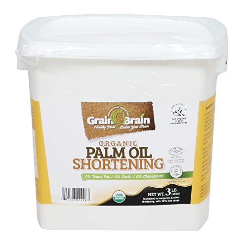 Book Cover Grain Brain Organic Palm Shortening (3 lb) Non-Hydrogenated Pure and Natural, Super, Sustainable Certified