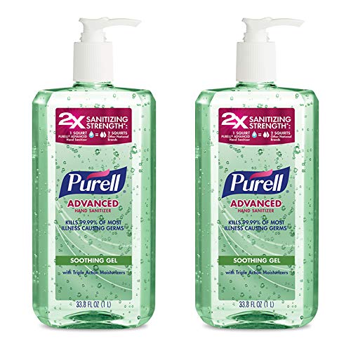PURELL Advanced Hand Sanitizer Gel, Refreshing Aloe, 1 Liter Large Hand Sanitizer Table Top Pump Bottle (Pack of 2) - 3081-02-EC
