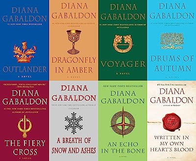 Book Cover Big Size Diana Gabaldon's Outlander Series - 8 Book Trade Paperback Set (Outlander, Voyager, Dragonfly in Amber, Drums of Autumn, Fiery Cross, A Breath of Snow and Ashes, An Echo in the Bone )