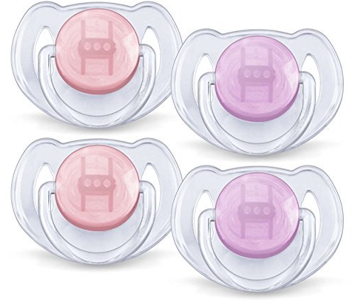 Book Cover Philips Avent Translucent Toddler Pacifiers 6-18 Months, Girl, 4 Pack