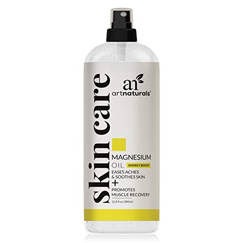 artnaturals Pure Magnesium Oil Spray 12 Oz - for Skin Application & Dermal Absorption - Natural Deodorant - Helps to Relief Pain, Muscle Recovery and Sleep Better - Reduces Migraines & Period Pains