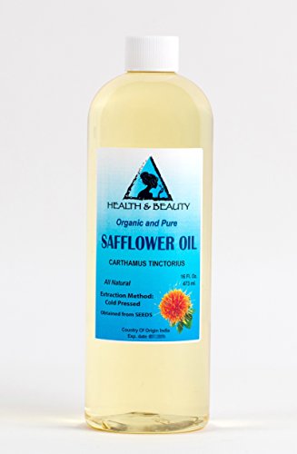 Safflower Oil Organic Carrier High Oleic Cold Pressed Premium 100% Pure 16 oz
