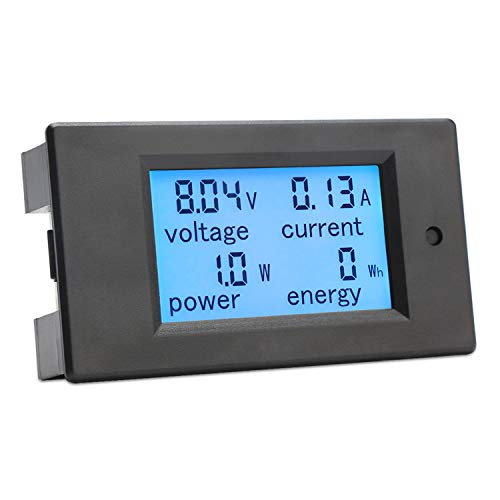 DC Power Monitor, DROK Digital Multimeter DC 6.5-100V 20A Voltage Amperage Power Energy Meter, Volt Amp Tester Gauge LCD Digital Display with Built-in Shunt