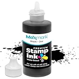 MaxMark Premium Refill Ink with Control Tip Bottle for Self-Inking Stamps, Black Color - 2 oz.