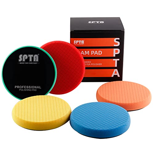 SPTA 5Pcs 6inch (150mm) Buffing Pads Polishing Pads Polishing Grid Pad for Car Polisher Boat Polisher