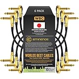 WORLDS BEST CABLES 6 Units - 6 Inch -Pedal, Effects, Patch, Instrument Cable Custom Made Made Using Mogami 2319 Wire and Eminence Gold Plated ¼ inch (6.35mm) R/A Pancake Type Connectors