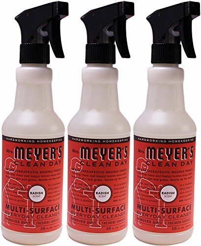 Book Cover Mrs. Meyer's Clean Day Multi Surface Everyday Cleaner, Radish Scent, 16 Ounce (Pack of 3)