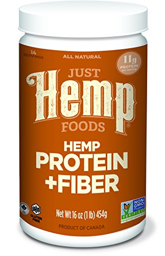 Just Hemp Foods Hemp Protein Powder Plus Fiber, 16oz; Non-GMO Verified with 11g of Protein & 11g of Fiber per Serving - Packaging May Vary
