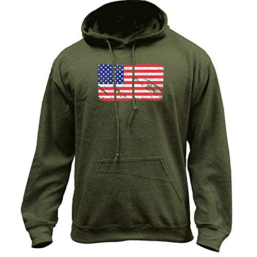 Book Cover Distressed American Flag Pullover Hoodie