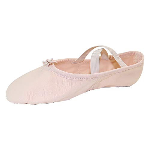 Danzcue Adult Split Sole Canvas Pink Ballet Slipper 4 M US