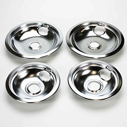 316048413 AND 316048414 OEM FRIGIDAIRE KENMORE BRAND DRIP PAN SET - INCLUDES (2) 6" PANS AND (2) 8" PANS
