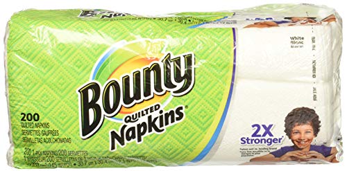 Book Cover Bounty Paper Napkins, White or Printed, 200 Count, Pack of 2