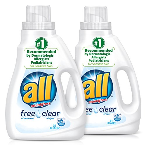 Book Cover all Liquid Laundry Detergent, Free Clear for Sensitive Skin, 46.5 Fluid Ounces, 2 Count, 62 Total Loads