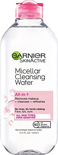 Book Cover Garnier SkinActive Micellar Cleansing Water, For All Skin Types, 13.5 Fl Oz