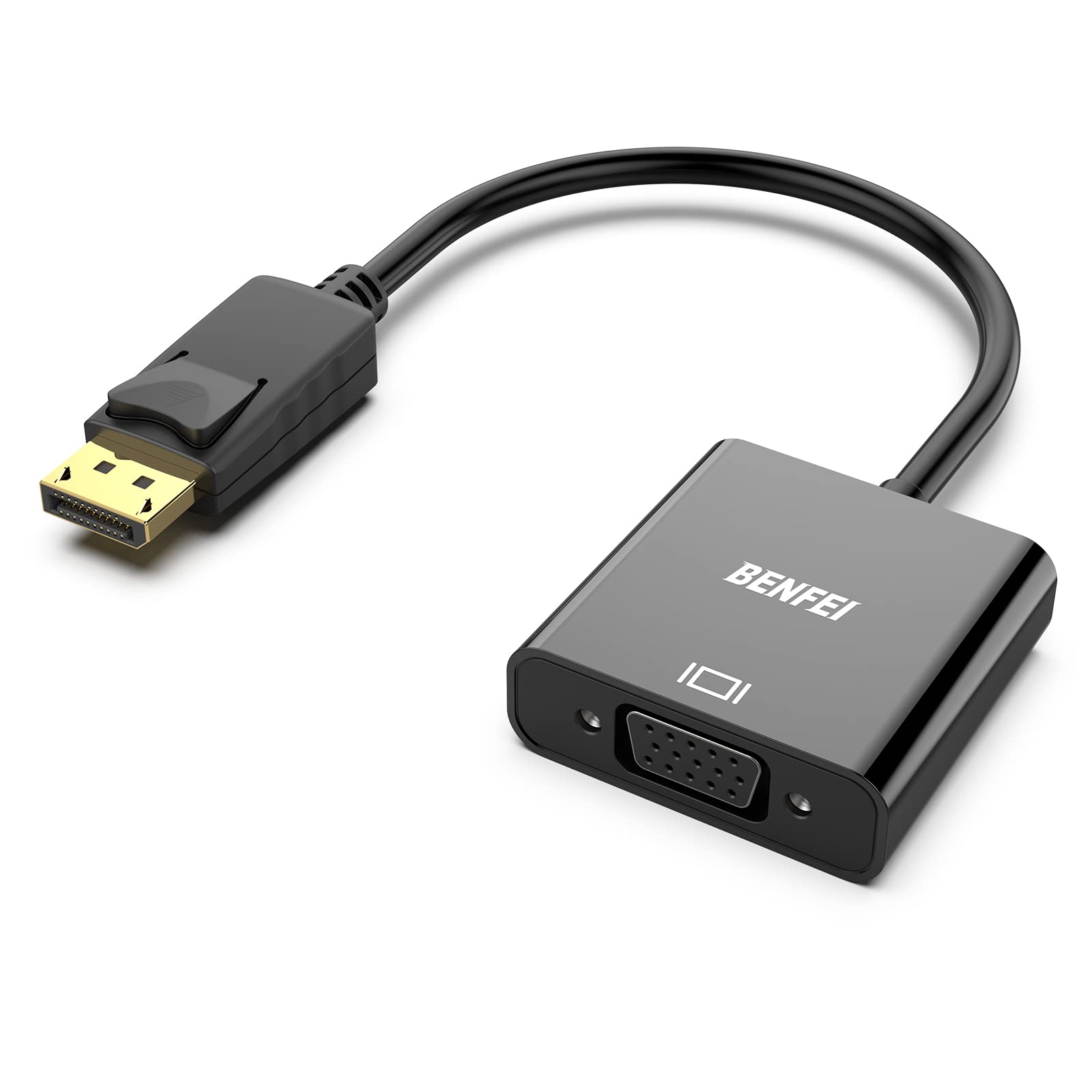 BENFEI DisplayPort to VGA, Gold-Plated DP to VGA Adapter (Male to Female) Compatible for Lenovo, Dell, HP, ASUS 1 Black