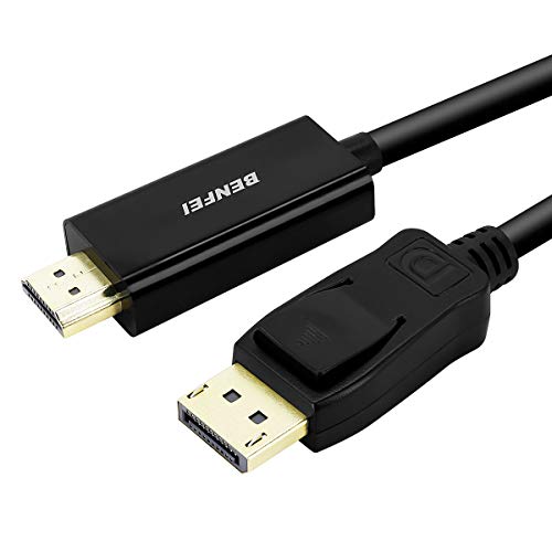 Book Cover DisplayPort to HDMI 6 Feet Cable, Benfei DisplayPort to HDMI Male to Male Adapter Gold-Plated Cord Compatible with Lenovo, HP, ASUS, Dell and Other Brand