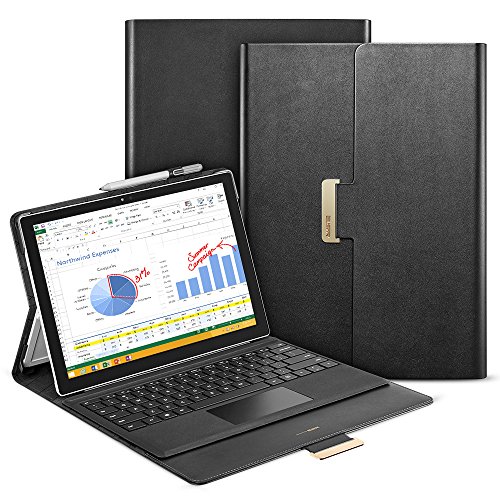 Book Cover ESR Surface Pro 2017 Case, Surface Pro 4 Case, Intelligent Series Folio Stand Case [Buckler for Secure Closure][Built-in Stand with Multiple viewing Angles] for Surface Pro(2017) / 4(2015)_Black