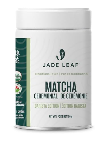Jade Leaf Organic Ceremonial Grade Matcha Green Tea Powder - Authentic Japanese Origin - Barista Edition For Cafe Quality Tea & Lattes (3.53 Ounce)