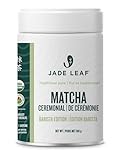 Jade Leaf Matcha Organic Ceremonial Grade Matcha Green Tea Powder - Barista Blend - 100% Pure Japanese First Harvest Green Tea for Lattes from Uji and Kagoshima, 100g (Pack of 1)