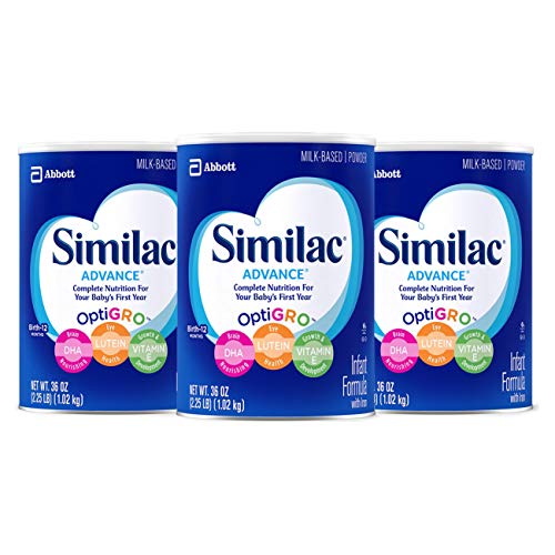 Book Cover SimilacÂ® AdvanceÂ®* Infant Formula with Iron, 3 Count, Powder, 36-Ounce Can