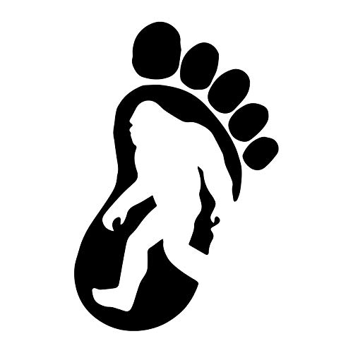 Vool Yeti Bigfoot Footprint Sasquatch Vinyl Decal Sticker for Car Truck 4x4 Off Road 5.5" inches (Black)