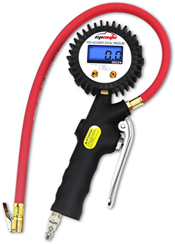 EPAuto 255 PSI Digital Tire Inflator Gauge with Hose and Quick Connect Coupler