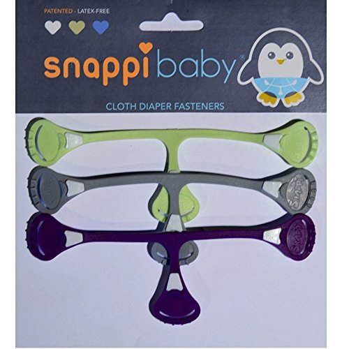 Book Cover [Girl 3-Pack] Snappi Cloth Diaper Clips | Replaces Diaper Pins | Use with Cloth Prefolds and Cloth Flatfolds