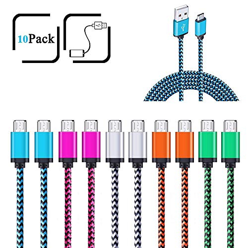 HTC Android Tablets and More LG,Moto X Micro USB Cable,5Pack 6.6FT/2M Ailkin Quick Charge Cable Braided Micro USB 2.0 A Male to Micro B USB Charger Cord for Samsung Galaxy S6 S7 Edge Plus