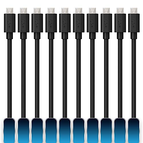 USB Cable Pack,Mopower 10 Pcs 1.6FT High Speed USB 2.0 A Male to Micro B Charge and Sync Cables for Samsung Galaxy,HTC,BlackBerry and Motorola Smartphones & Tablets Black (10-Pack)