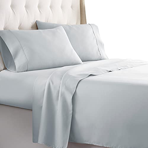 Book Cover HC Collection Twin Size Sheets Set - Bedding Sheets & Pillowcases w/ 16 inch Deep Pockets - Fade Resistant & Machine Washable - 3 Piece 1800 Series Twin Bed Sheet Sets â€“ Ice Blue