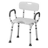 NOVA Medical Products Bath Seat with Arms & U-Shaped Cutout, White, 7 Pound