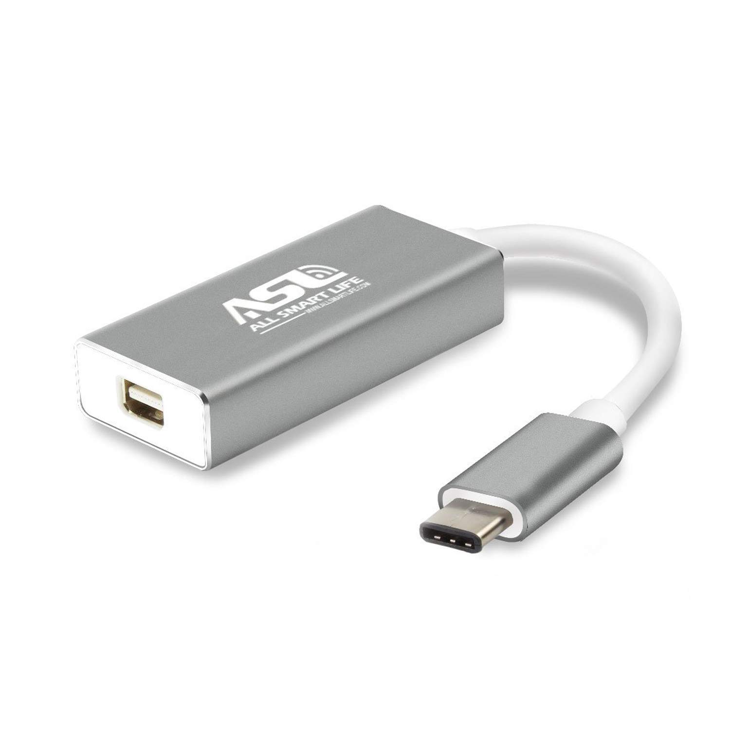 Allsmartlife USB C to Mini DisplayPort Adapter, USB Type C to Mini DisplayPort/Mini DP Adapter Cable with Aluminium Case Support 4K Resolution for Apple New MacBook, ChromeBook Pixel
