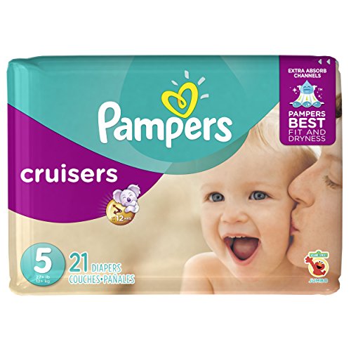 Book Cover Pampers Cruisers Disposable Diapers Size 5, 21 Count, JUMBO