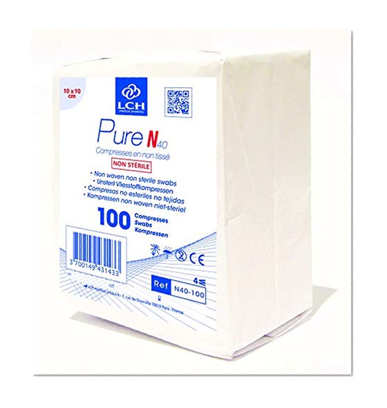 LCH Paquet de 100 Compresses Pure Non Tissé Non Stérile
