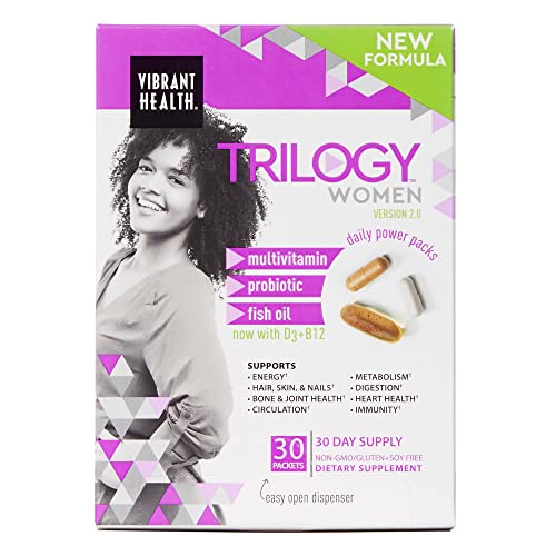 Vibrant Health, Trilogy Multi-Pack, Complete Men's and Women's Multivitamin, Fish Oil and Probiotic, for Men, for Women, 30 Packets