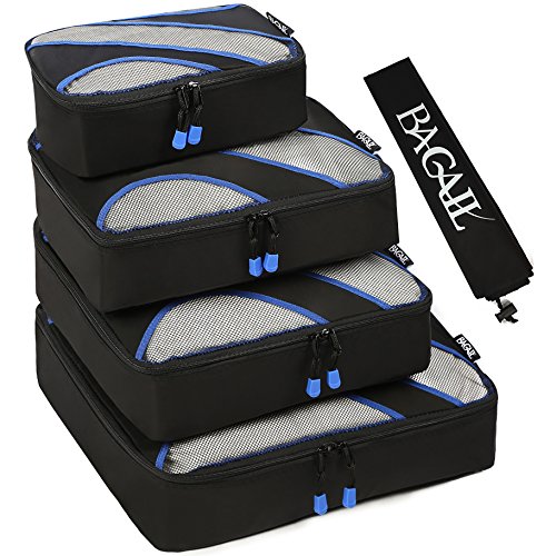 BAGAIL 4 Set Packing Cubes,Travel Luggage Packing Organizers with Laundry Bag