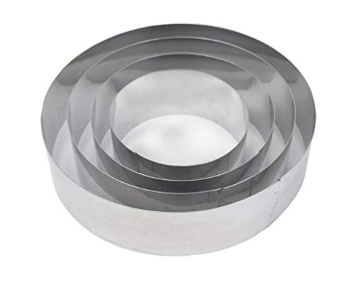 4 Tier Multi Layer Rings Birthday Wedding Anniversary Cake Tins -6",8",10",12" (4 Tier Round Rings)