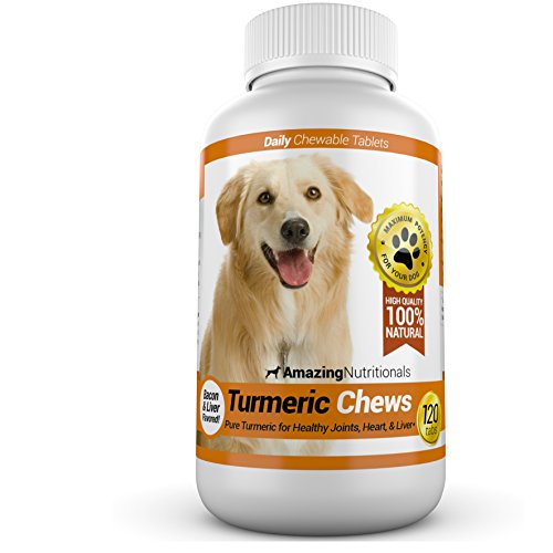 Book Cover Amazing Turmeric for Dogs Curcumin Pet Antioxidant, Eliminates Joint Pain Inflammation, 120 Chews