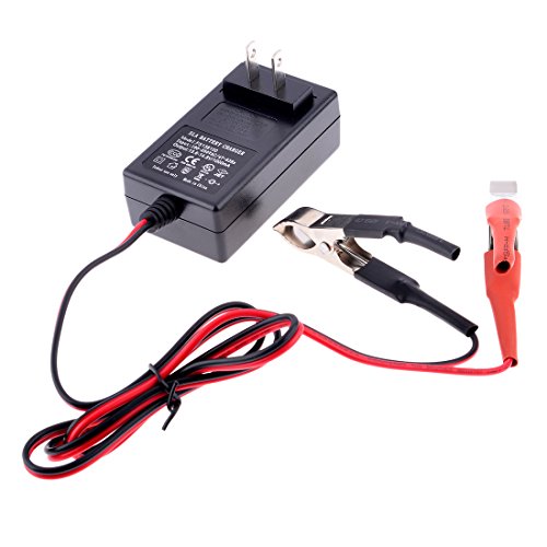 PeleusTech® Battery Charger, 12V 14.4V 1A Portable Lead Acid Battery Smart Charger Maintainer - Black