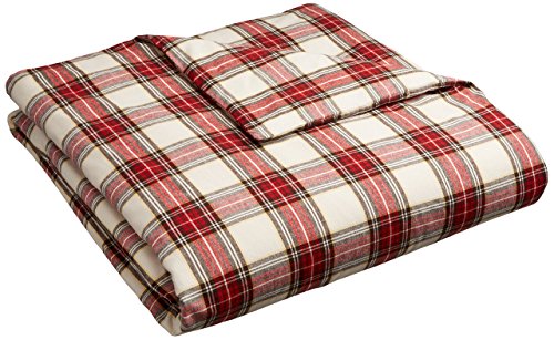 Pinzon Plaid Flannel Duvet Cover - Full or Queen, Brown Plaid
