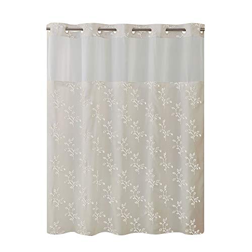 Book Cover Hookless RBH40MY027 Spring Leaves Shower Curtain with Peva Liner - Taupe