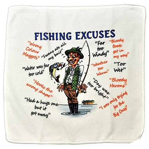 Fishing Excuses Microfibre Cleaning Cloth - Perfect for wiping down Rods and Tackle - Makes an Ideal Gift by personalised4u