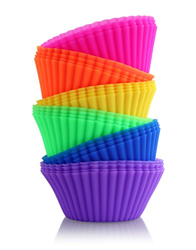 New Star Foodservice 44270 Reusable Silicone Baking Cups and Cupcake Liners (Set of 24), Pink
