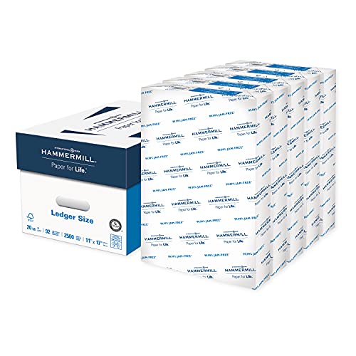 Book Cover Hammermill Printer Paper, 20 lb Copy Paper, 11 x 17 - 5 Ream (2,500 Sheets) - 92 Bright, Made in the USA