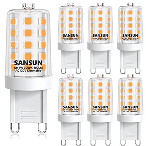 SANSUN A19 LED Light Bulbs 40 Watt Equivalent, 3000K Soft White, Dimmable, 6-Pack