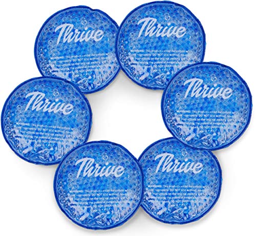 Round Hot & Cold Packs (6 Pack) - Heat or Ice Therapy - Small Flexible Reusable Gel Beads with Cloth Fabric Backing - Great for: Wisdom Teeth, Breastfeeding, Tired Eyes, Face, Headaches, Sinus Relief