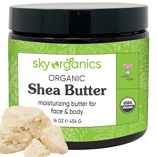 Book Cover Organic Raw Unrefined Shea Butter by Sky Organics (454 g) Grade A Ivory Shea Butter Skin Nourishing Moisturizing & Healing For Dry Skin Dusting Powders - For Skin Care Hair Care & DIY Recipes