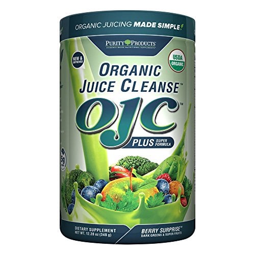 Book Cover Certified Organic Juice Cleanse OJC Plus Berry Surprise - Purity Products - 30+ Organic Veggies and Fruits - 5 Grams of Fiber - Promotes Energy and Digestive Function - 12.28 oz - 348 g - 30 Servings